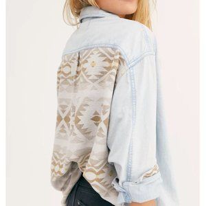 Free People We The Free Echo Rock Chambray Button Down Shacket